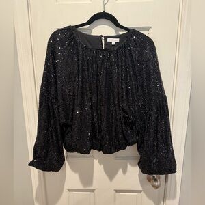 Gianni Bini black sequin top